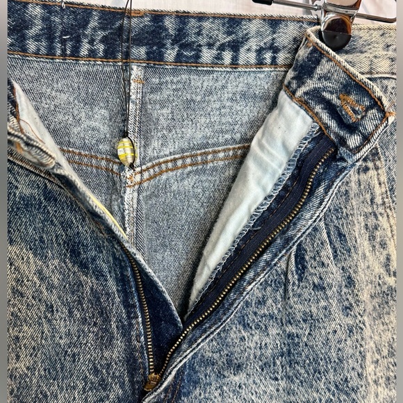 SUNSET BLUES - VINTAGE 80s Women's Jeans Sz 16 TALL High Waist - ACID WASH BLUE - Picture 8 of 13